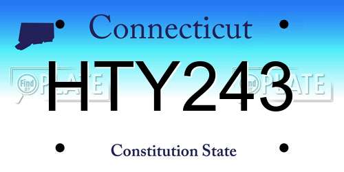 HTY243 Connecticut License Plate
