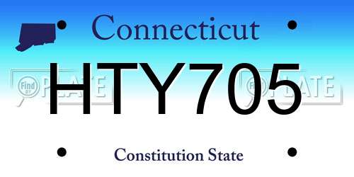 HTY705 Connecticut License Plate