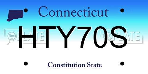 HTY70S Connecticut License Plate