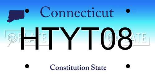 HTYT08 Connecticut License Plate
