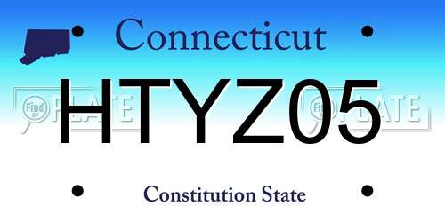 HTYZ05 Connecticut License Plate