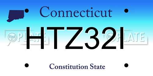 HTZ32I Connecticut License Plate