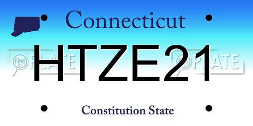 HTZE21 Connecticut License Plate