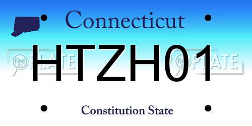 HTZH01 Connecticut License Plate
