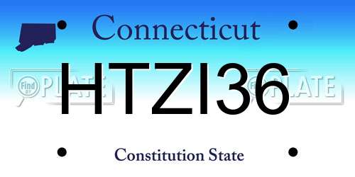 HTZI36 Connecticut License Plate