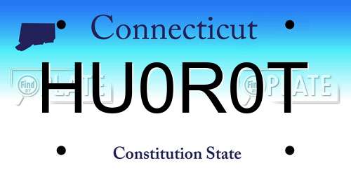 HU0R0T Connecticut License Plate