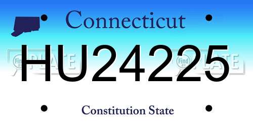 HU24225 Connecticut License Plate