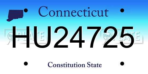 HU24725 Connecticut License Plate