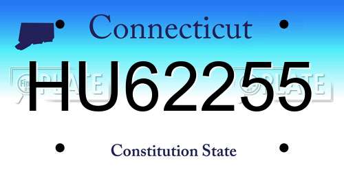 HU62255 Connecticut License Plate