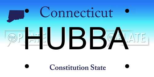 HUBBA Connecticut License Plate