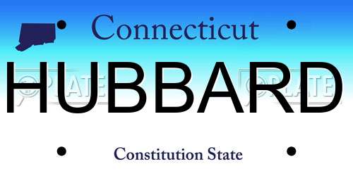 HUBBARD Connecticut License Plate