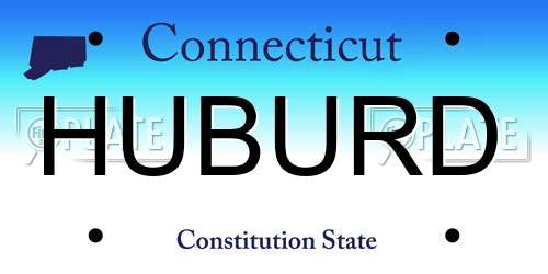 HUBURD Connecticut License Plate