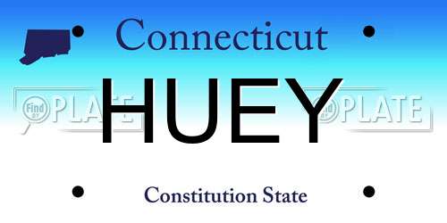 HUEY Connecticut License Plate