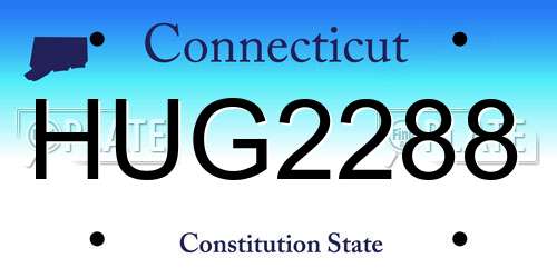 HUG2288 Connecticut License Plate