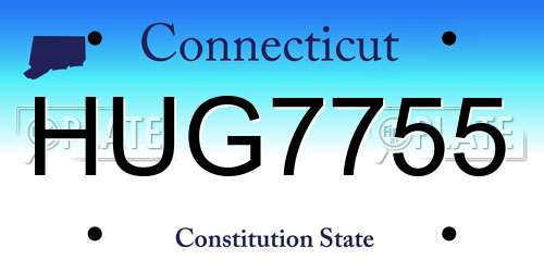 HUG7755 Connecticut License Plate