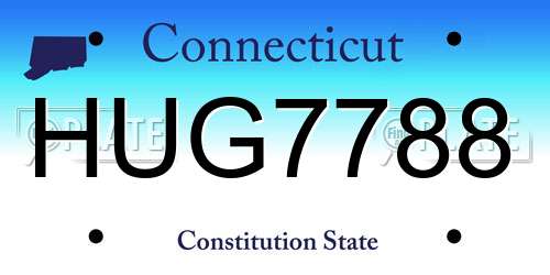 HUG7788 Connecticut License Plate