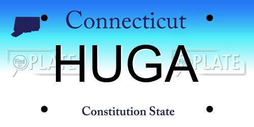 HUGA Connecticut License Plate