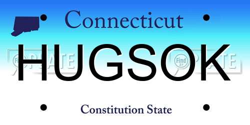 HUGSOK Connecticut License Plate