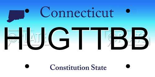 HUGTTBB Connecticut License Plate