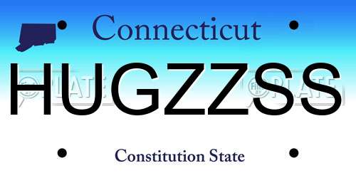 HUGZZSS Connecticut License Plate