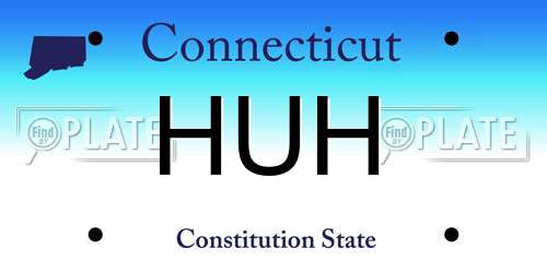 HUH Connecticut License Plate
