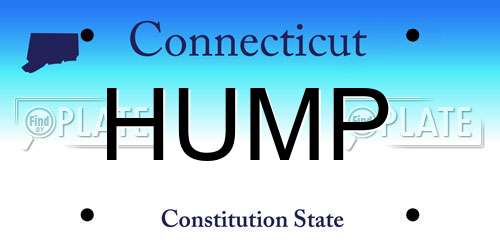 HUMP Connecticut License Plate
