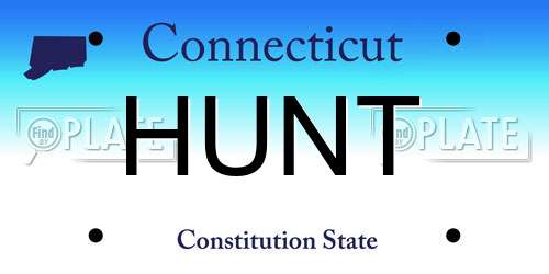 HUNT Connecticut License Plate