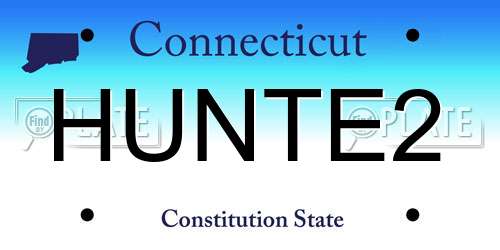 HUNTE2 Connecticut License Plate