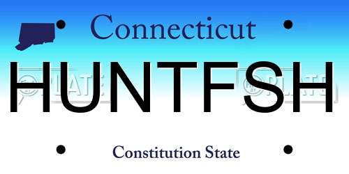 HUNTFSH Connecticut License Plate