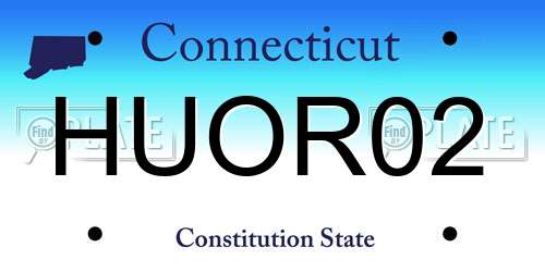 HUOR02 Connecticut License Plate