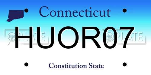 HUOR07 Connecticut License Plate