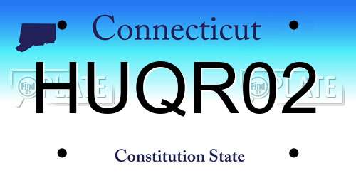 HUQR02 Connecticut License Plate