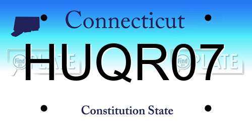 HUQR07 Connecticut License Plate