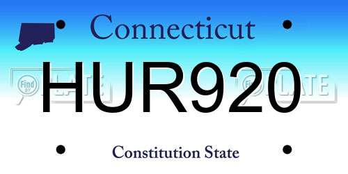 HUR920 Connecticut License Plate