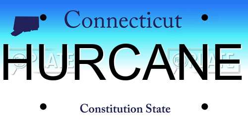 HURCANE Connecticut License Plate