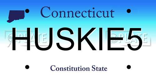 HUSKIE5 Connecticut License Plate