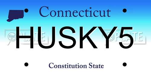 HUSKY5 Connecticut License Plate