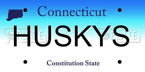 HUSKYS Connecticut License Plate