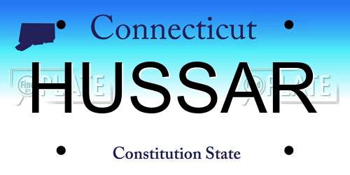 HUSSAR Connecticut License Plate