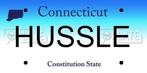 HUSSLE Connecticut License Plate