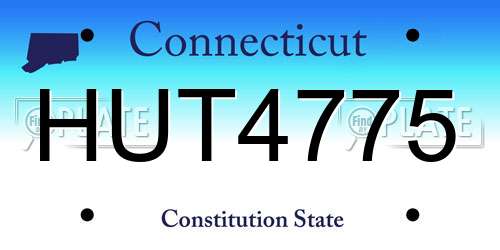 HUT4775 Connecticut License Plate