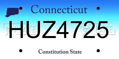 HUZ4725 Connecticut License Plate