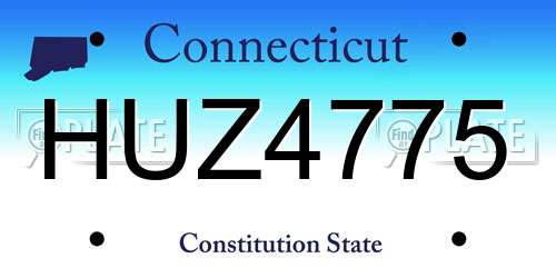 HUZ4775 Connecticut License Plate