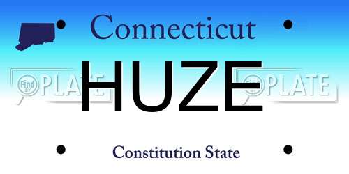 HUZE Connecticut License Plate