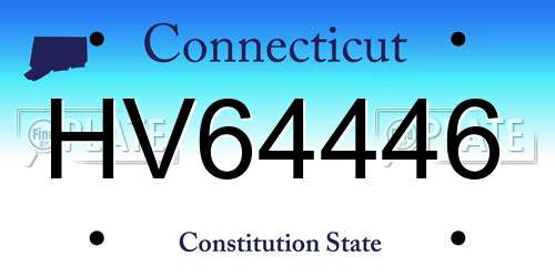 HV64446 Connecticut License Plate