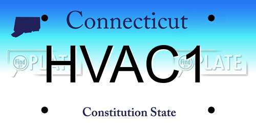 HVAC1 Connecticut License Plate