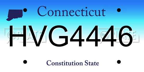 HVG4446 Connecticut License Plate