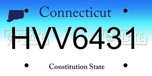 HVV6431 Connecticut License Plate