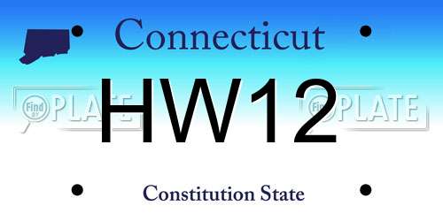 HW12 Connecticut License Plate