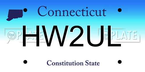 HW2UL Connecticut License Plate